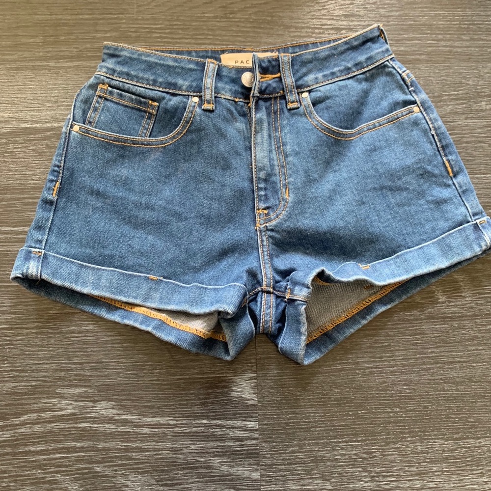 Dark wash Pacsun Mom Shorts (never worn)